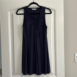 Blue suede dress